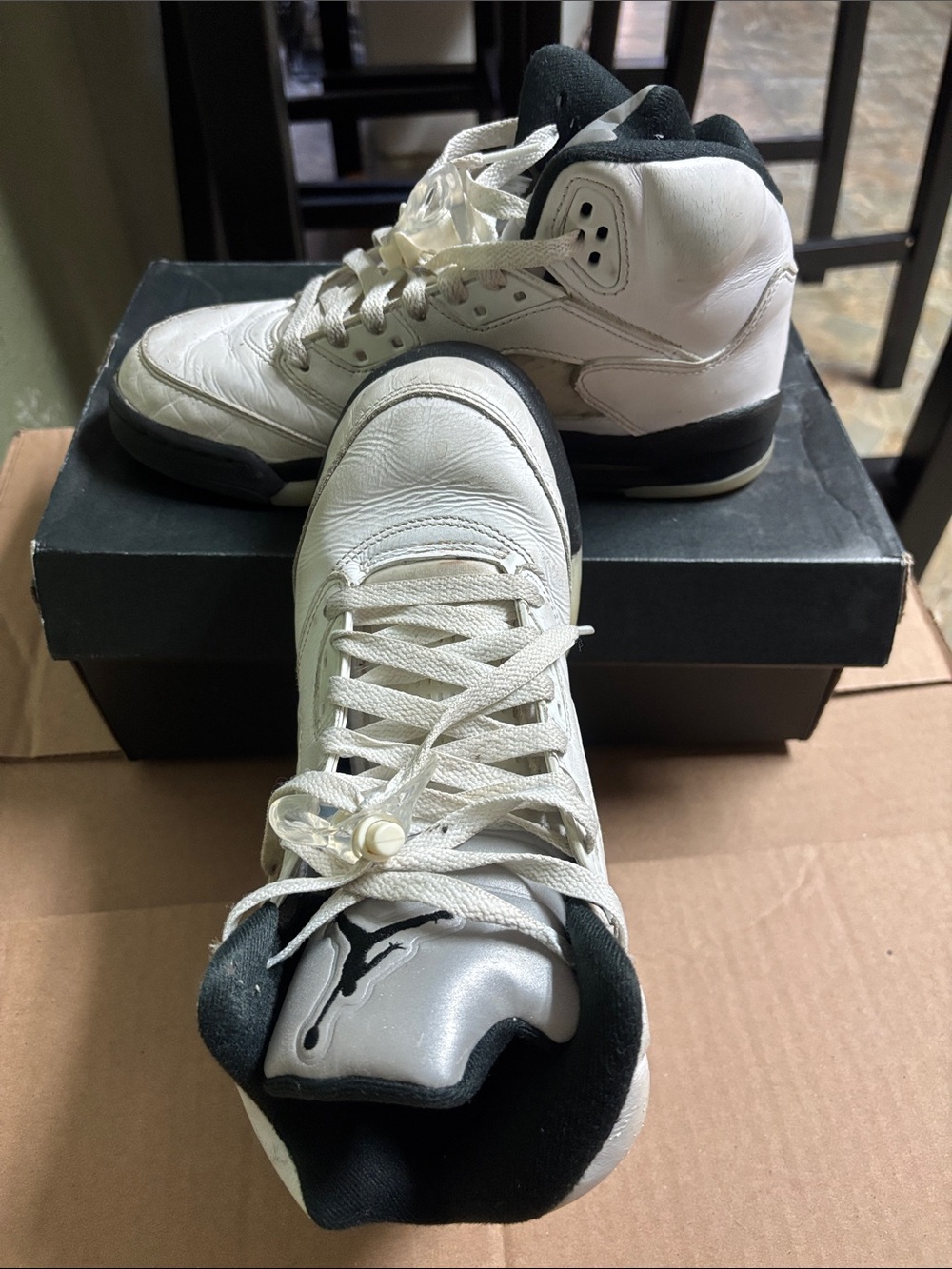 Jordan Kids White and Black High-Top Sneakers